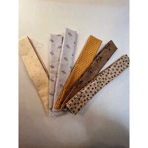 Fat Quarter from Various Designers Cream, Yellow and Brown--6 Pieces Moda Fabric